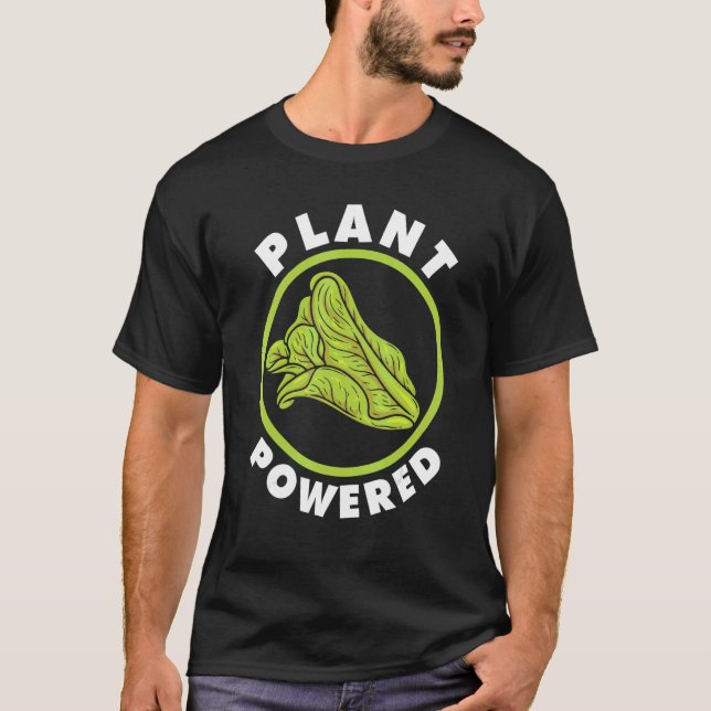 Plant Powered Vegan Food Lettuce Veggie Lover Vege T-Shirt (Front)