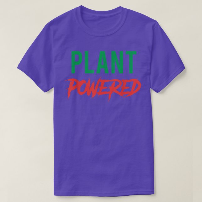 Plant Powered Vegan Vegetarian  T-Shirt (Design Front)