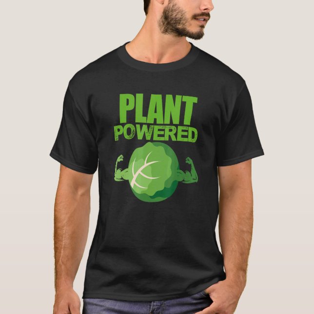 Plant Powered Vegan Vegetarian Vegetable Veganism T-Shirt (Front)