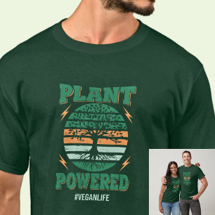 Plant Powered Veganlife Vegan Green T-Shirt
