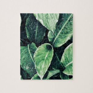 Plant prints green art Green Art Jigsaw Puzzle