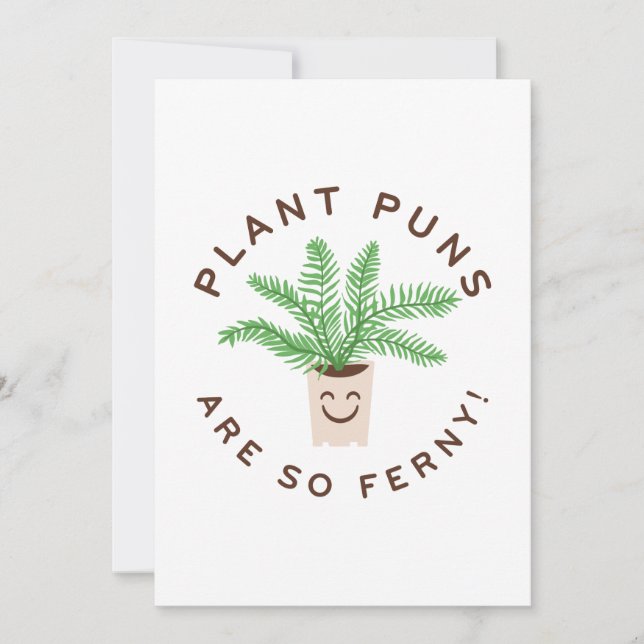 Plant Puns Are So Ferny Thank You Card (Front)