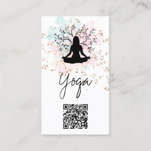 *~* Plant QR AP33 Rainbow Spiritual Yoga Business Card