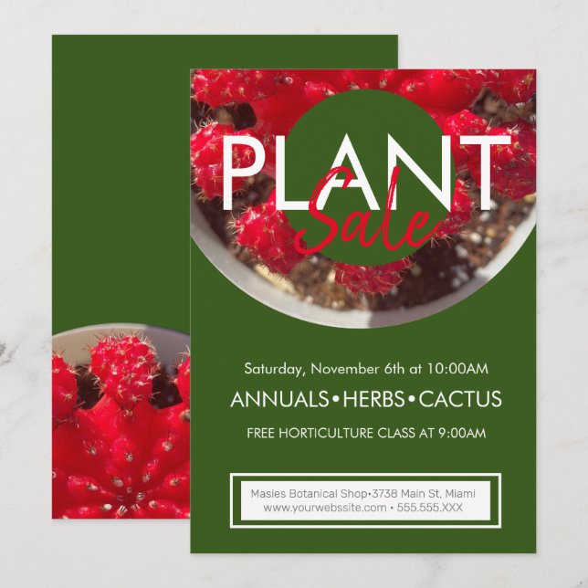 Plant Sale Cactus Promotional Event Flyer Invitation (Front/Back)