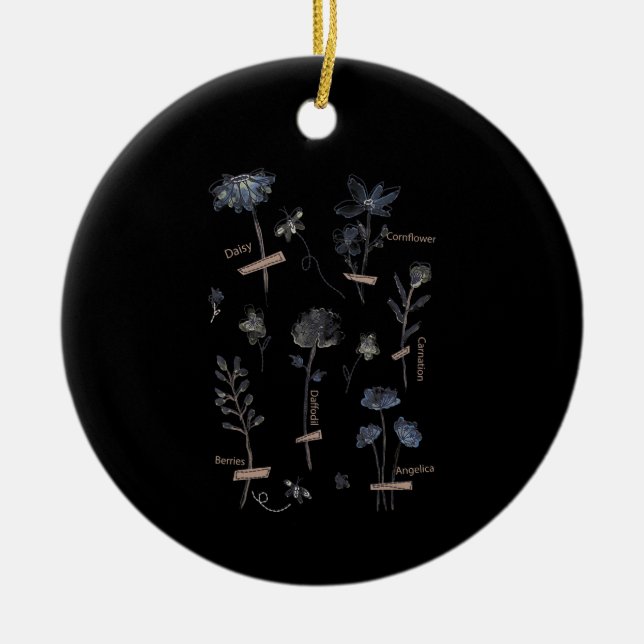 plant se wildflowers save  bees botanical ceramic tree decoration (Front)
