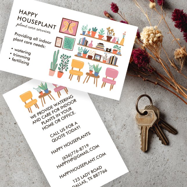 Plant Sitter Houseplant Plant Watering Housesittin Business Card (Plant Sitter Houseplant Plant Watering Housesitting Business Card
)