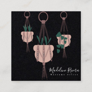 Plant Sitter Macarme Artist Hanging Plant Square Business Card