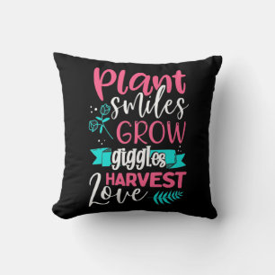 Plant Smiles Grow Giggles Love Cushion