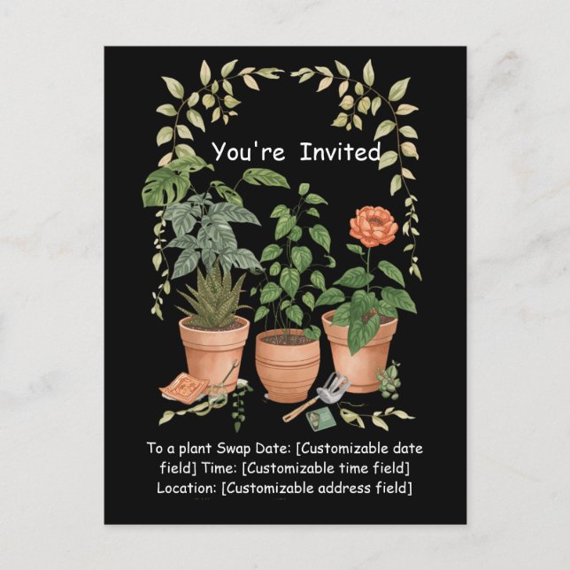 Plant Swap Invitation Earth Day Event Card (Front)