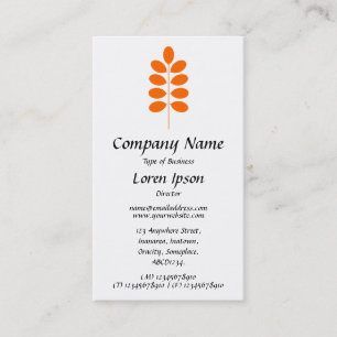 Plant Symbol - Orange on White Business Card