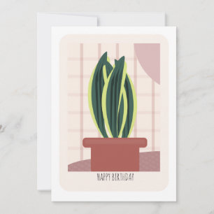 Plant Tall Botanical Birthday Card