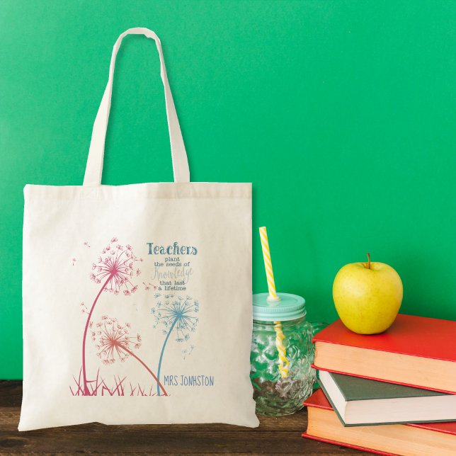 Plant the seed of knowledge Dandelion quote Tote Bag (Creator Uploaded)
