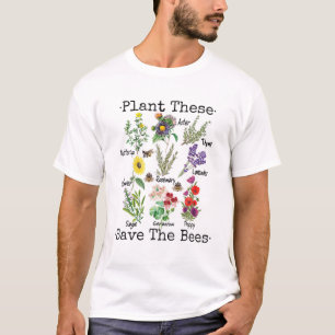 Plant These Save The Bees Women Yellow Flowers T-Shirt