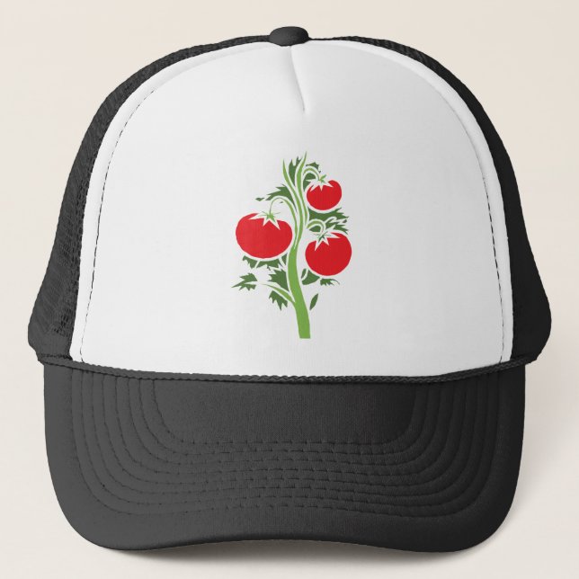 Plant Tomato Huge Fruits Vegetable Red Trucker Hat (Front)