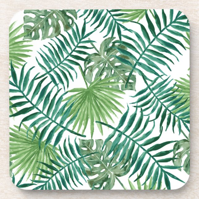 Plant Tropical Botanical Palm Leaf Coaster (Front)