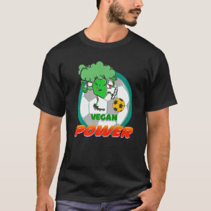 Plant Vegetarian Soccer Broccoli Vegan Power Footb T-Shirt