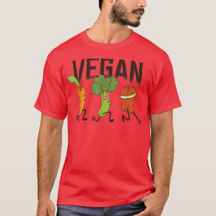 Plant Vegetarian Tomato Run Carrot Broccoli Vegeta T-Shirt