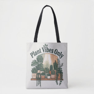 Plant Vibes Only Shoulder Tote Bag