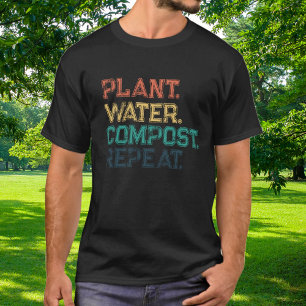 Plant Water Compost Repeat Colourful Typography T-Shirt