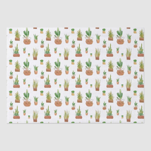 Plant Watercolor Small Business Packaging Tissue Paper (Front)