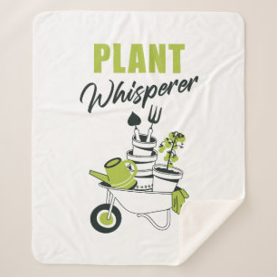 Plant Whisperer – Funny Cute Gardener & Plant  Sherpa Blanket