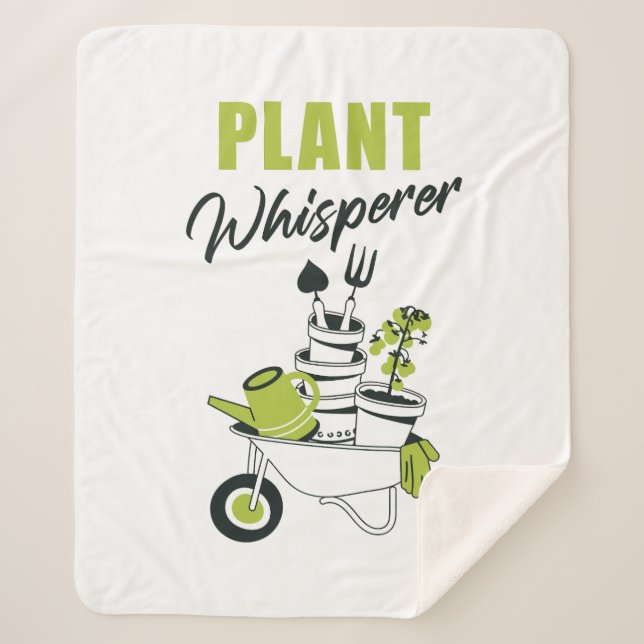Plant Whisperer – Funny Cute Gardener & Plant  Sherpa Blanket (Front)
