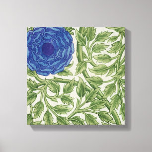 Plant with a blue flower (w/c on paper) canvas print