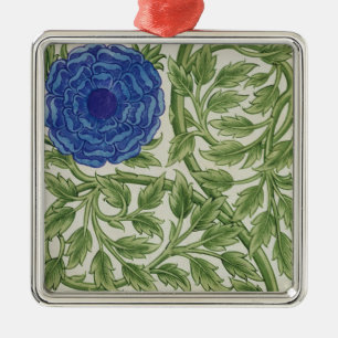 Plant with a blue flower (w/c on paper) metal tree decoration
