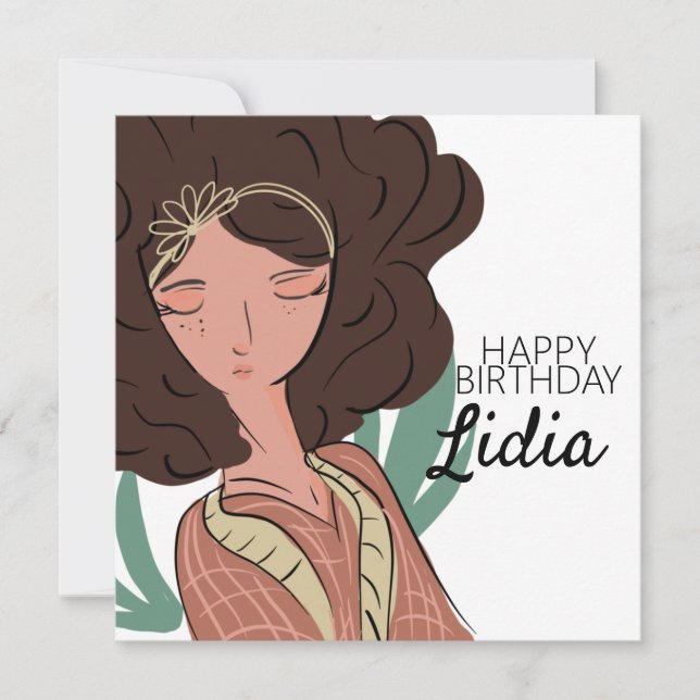Plant Woman Character Lover Birthday Postcard (Front)