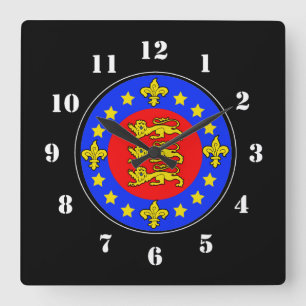 Plantagenets Fleur De Lys Square Wall Clock