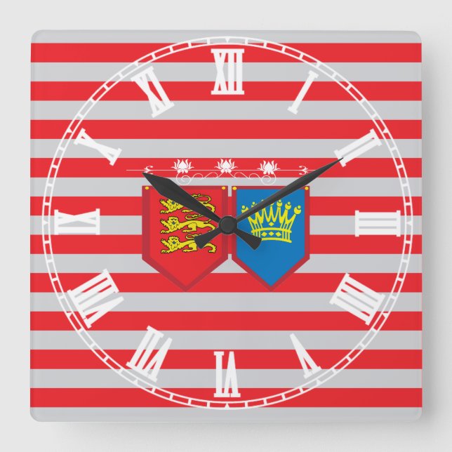 Plantagenets Square Wall Clock (Front)