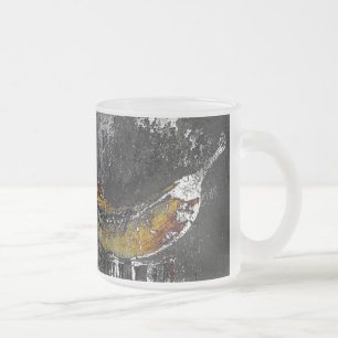 plantain plain frosted glass coffee mug