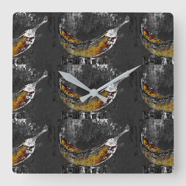 plantain square wall clock (Front)