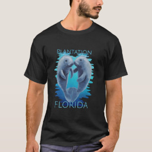 Plantation Florida Vacation Cute Manatees Sea Cow T-Shirt