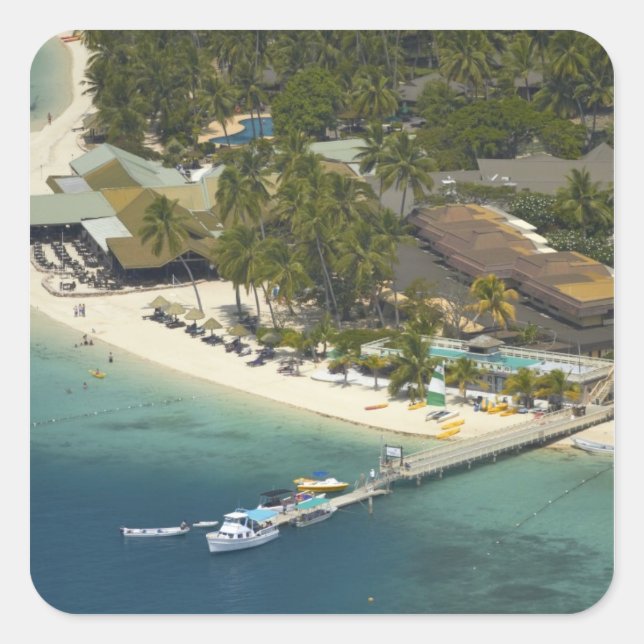 Plantation Island Resort, Malolo Lailai Island Square Sticker (Front)