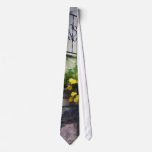 Planter With Yellow Flowering Cactus Tie