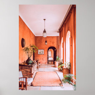 PLANTERS WITH PLANT NEAR AREA RUG INSIDE ROOM POSTER