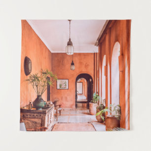 PLANTERS WITH PLANT NEAR AREA RUG INSIDE ROOM TAPESTRY