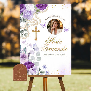 Plantilla para Programa Funerario Floral Morado Programme