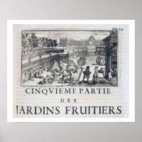 Planting fruit trees, from 'Le Parfait Jardinier,
