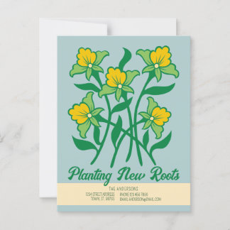 Planting New Roots CC1284 Moving Announcement Postcard
