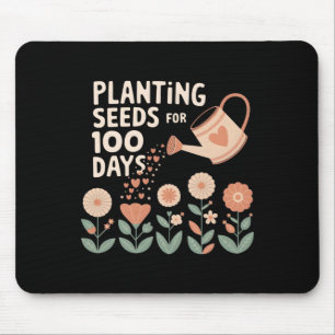 Planting Seeds For 100 Days Boho Floral Teacher Mi Mouse Mat