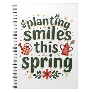 Planting Smiles Farmer Cute Spring Farm Life Notebook
