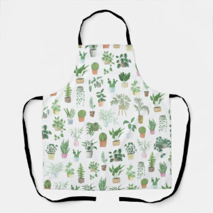 Plantita House Plants and Pots Pattern Apron