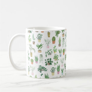Plantita House Plants and Pots Pattern Coffee Mug