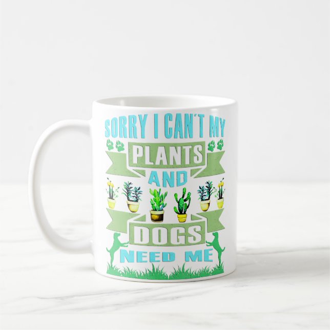 Plants And Dog Lover Gardener Funny Gardening And  Coffee Mug (Left)