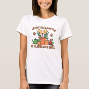 Plants And Dogs Funny Corgi In The Garden Flower T-Shirt