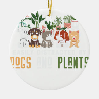 Plants-and-Dogs-Plant-Lover Ceramic Tree Decoration