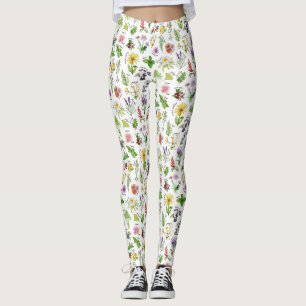 Plants and Herbs Alphabet Leggings