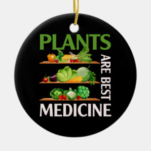 Plants Are Best Medicine Vegan Whole Food Plant Ceramic Tree Decoration